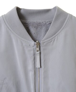 earth music&ecology ファーリバーシブルショートＭＡ－１ Blue Gray