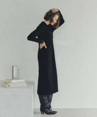 YECCA VECCA 襟付きニットワンピース Black