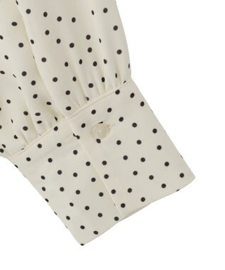 Green Parks ドットイージーケアバックスリットブラウス Dot