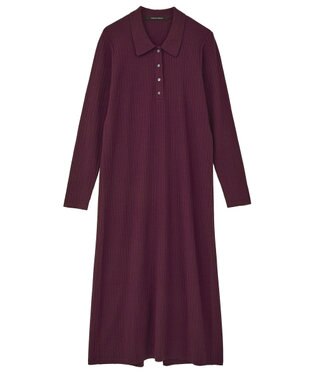 YECCA VECCA 襟付きニットワンピース Bordeaux