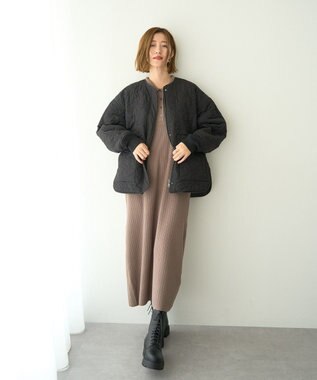 YECCA VECCA 襟付きニットワンピース Mocha