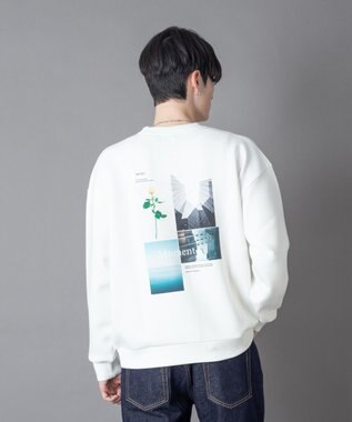 WEGO 【ユニセックス着用ITEM】アクセ付きフォトグラフィックプルオーバー ホワイト