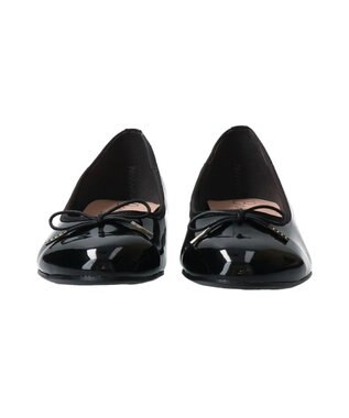 Bridget Birkin 【Bridget Birkin】ラウンドトゥリボンレインフラットパンプス ブラックエナメル