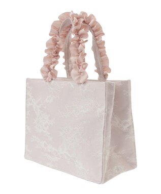 Maison de FLEUR レースフリルハンドルスクエアトートSバッグ Light Pink
