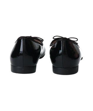 Bridget Birkin 【Bridget Birkin】ラウンドトゥリボンレインフラットパンプス ブラックエナメル