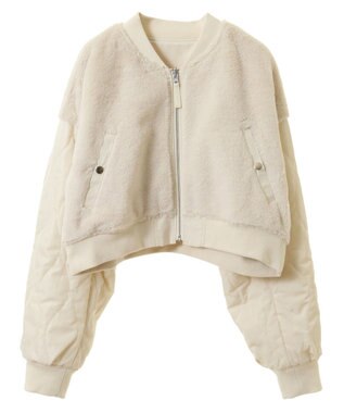 earth music&ecology ファーリバーシブルショートＭＡ－１ Ivory