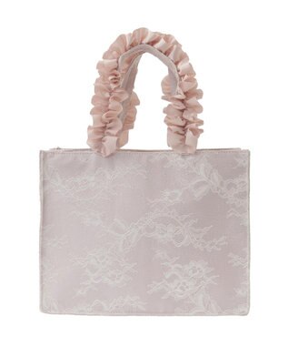 Maison de FLEUR レースフリルハンドルスクエアトートSバッグ Light Pink
