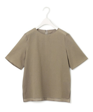 ICB 【洗える】コットンリップル Tブラウス オリーブ系