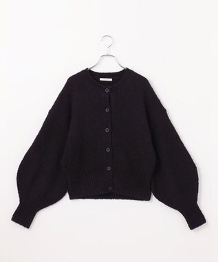 #Newans 【洗える】ボリュームスリーブニットカーディガン ブラック系
