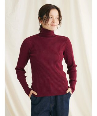 CRAFT STANDARD BOUTIQUE ウォッシャブルリブタートルニットプルオーバー Bordeaux