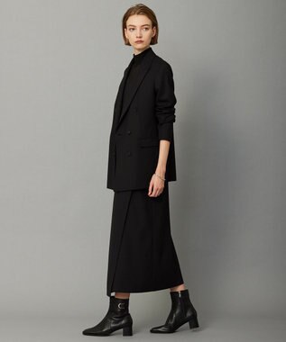 ICB L 【洗える】ウール2WAYストレッチ ダブルブレストジャケット ブラック系