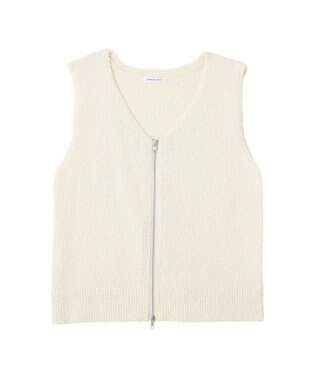 AMERICAN HOLIC ダブルZIPシャギーニットベスト Ivory