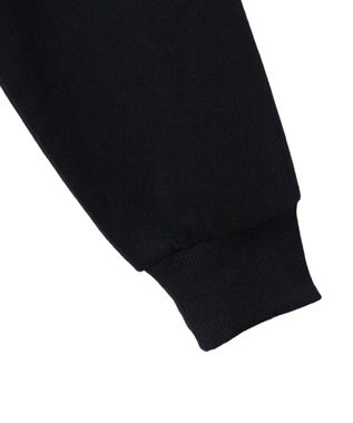 WEGO ラインストーンWジップショートパーカー ブラック