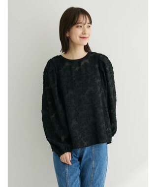 Green Parks シャギージャガードプルオーバー Black