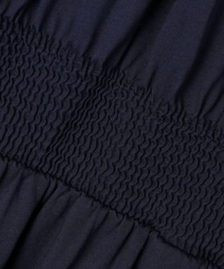 組曲 【洗える・WEB限定】プレーティング天竺 ドレープワンピース ネイビー系