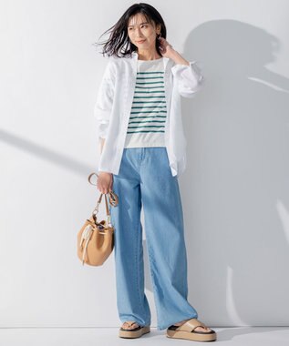 23区 L 【CLASSY. 9月号掲載/WEB限定カラーあり】LIBECO ベーシック シャツ ホワイト系