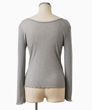 TOQUE 〈大草直子さんアドバイザー〉ベビーアルパカ×シルク ２WAYリブトップス グレー