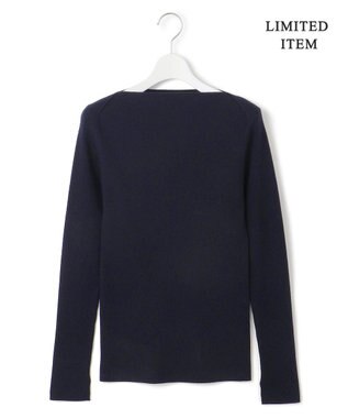 ICB 【WEB限定】 エクストラファインメリノ ボートネックプルオーバー ネイビー系