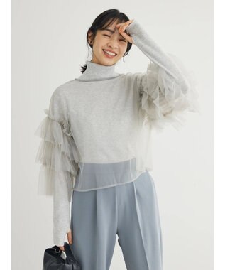 Green Parks もちやわ　タートルプルオーバー Light Gray Mixture