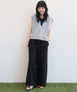 AMERICAN HOLIC 【RUSSELL】裏毛Vネックベスト Dark Gray Mixture