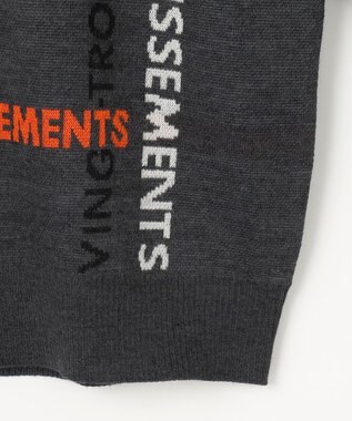 23区GOLF 【WOMEN】ロゴチェックジャガード　クルーネック ニット グレー系