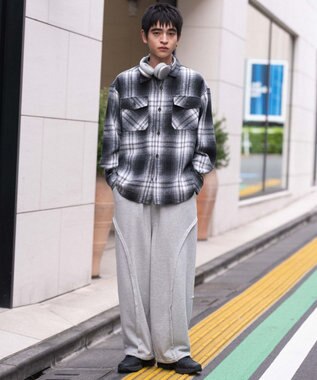 WEGO 【2025年秋冬新作/ユニセックス着用ITEM/SMLサイズ展開】ヘビーネルチェックシャツ（LS） 柄1