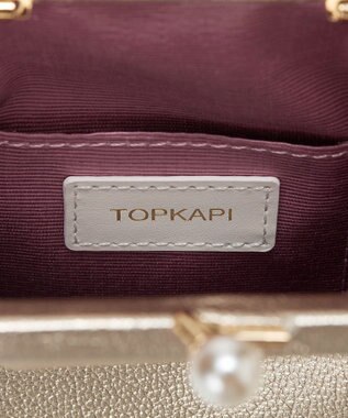 TOPKAPI 【TOPKAPI】シュリンクレザー パール チェーン ショルダー バッグ / スマホショルダー ゴールド