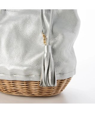 UNBILLION perche 牛革×ヤナギ底2wayトートバッグ シルバー