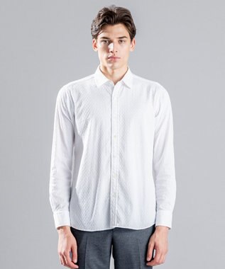 JOSEPH HOMME アロージャガードストレッチ　レギュラーカラーシャツ ホワイト系