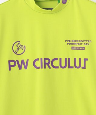 PW CIRCULUS 【MEN】【ストレッチ】ロゴ モックネック シャツ ライム