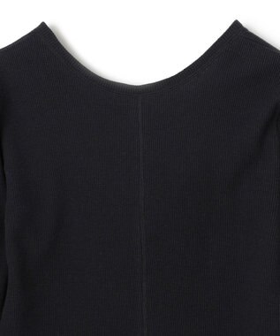 BEIGE， 【洗える】GLOBE / コットンリブ前後2WAYカットソー Black