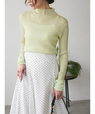 Green Parks AnriettMusee ドットフレアーロングスカート Off White