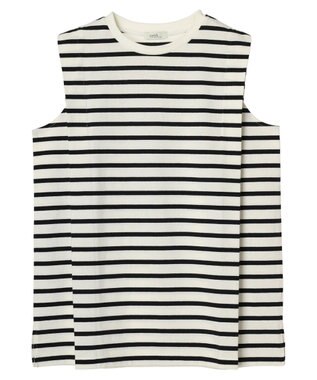 earth music&ecology ボクシーノースリーブチュニック Border