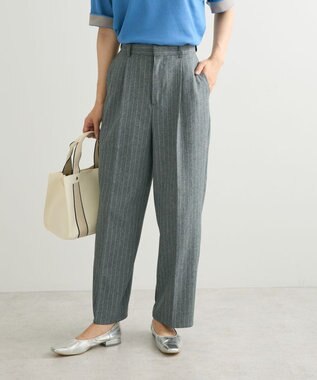 Green Parks きれいシルエットパンツ（ワイドストレート／柄） Stripe
