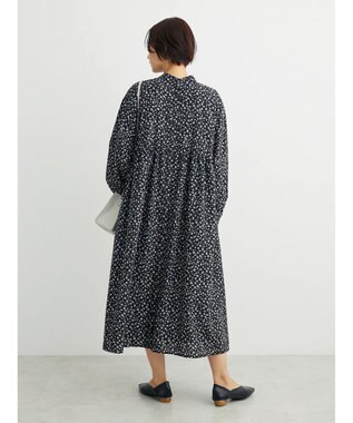 Green Parks ２ｗａｙ小花柄ギャザーシャツワンピース Black