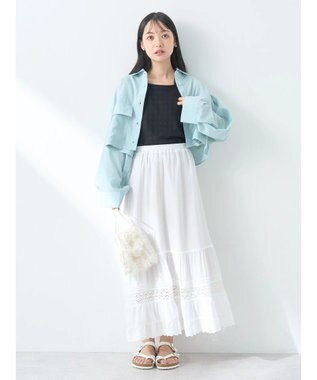 earth music&ecology ビッグポケットショートシャツ Mint Green