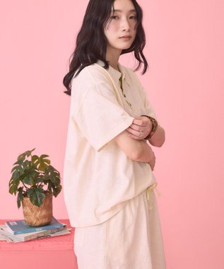 AMERICAN HOLIC 【PENNEY'S】配色ポロ+ショートパンツ Ivory