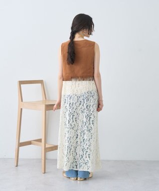 earth music&ecology 起毛レースレイヤードキャミワンピース Ivory