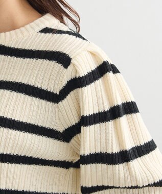 Green Parks 洗える　パフニットプルオーバー Border