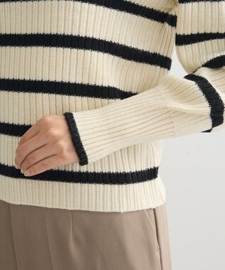 Green Parks 洗える　パフニットプルオーバー Border