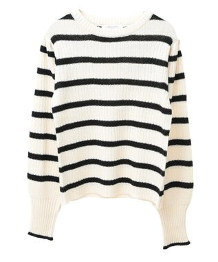 Green Parks 洗える　パフニットプルオーバー Border