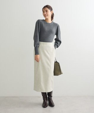 Green Parks 洗える　パフニットプルオーバー Gray Mixture