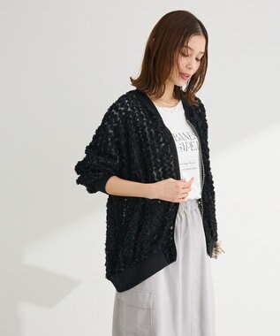 Green Parks フラワー柄チュールブルゾン