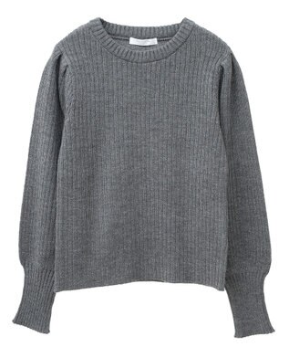 Green Parks 洗える　パフニットプルオーバー Gray Mixture