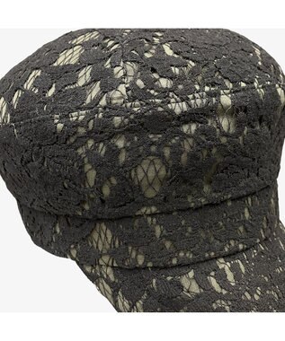 林八百吉商店 un chapeau  レースキャスケット ブラック