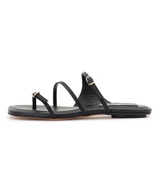 BEIGE， 【一部店舗限定】HENRI EN VARGO /  MARGARET / フラットサンダル Black