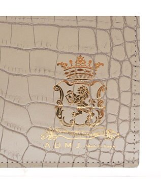 A.D.M.J. 【牛革】クロコ型押し/ロングウォレット ホワイトパール