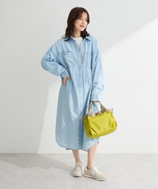 Green Parks シアーデニムシャツワンピース Light Indigo