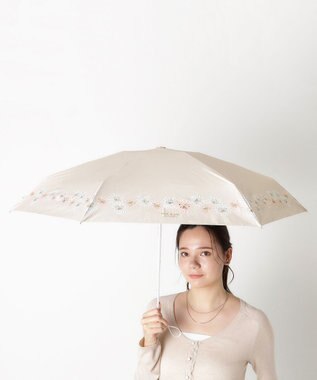 MOONBAT 【WEB限定/一級遮光99.99%】晴雨兼用折りたたみ日傘 ポール&ジョー(PAUL & JOE ACCESSOIRES)クリザンテーム/バイカラー 雨の日OK 遮熱 簡単開閉 UV 晴雨兼用 ベージュ