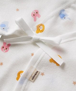 MIKI HOUSE HOT BISCUITS 【50-60cm】 フライス素材の総柄コンビ肌着 マルチカラー